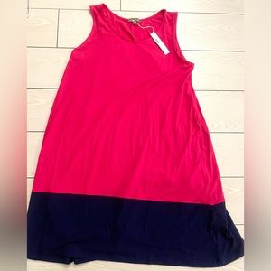 Lilla P pink with navy blue bottom dress size Large NWT‎